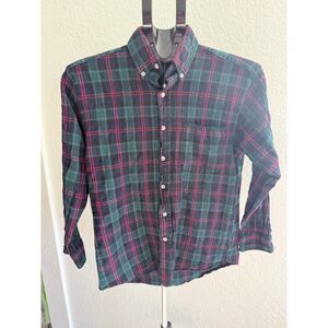 Vintage Pendleton 100% Wool Plaid Tartan Women's Long Sleeve Button Up Shirt M